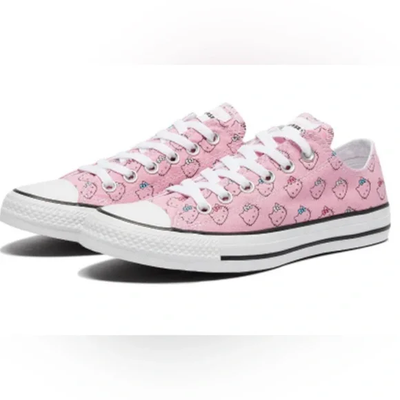 Converse Hello Kitty x Chuck Taylor All Star Ox 'Pink Kitty Pattern Low Tops 9.5 - Picture 2 of 15